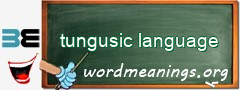 WordMeaning blackboard for tungusic language